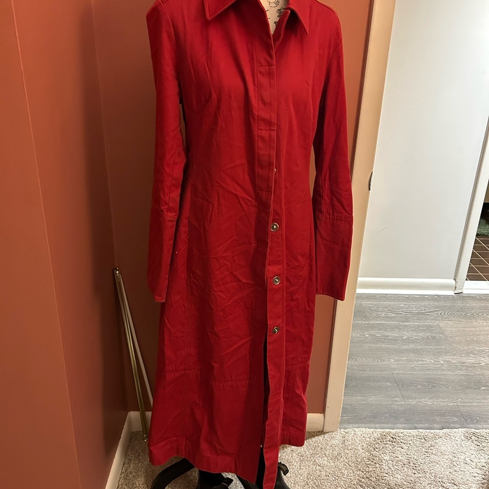 GAP long red trench coat - Picture 3 of 3